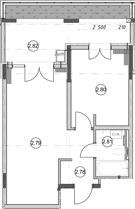1-комн., 42.1 м², 2/5 этаж, ЖК «Эден Ривьера»