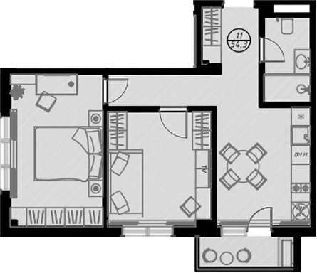 Студия, 51.1 м², 7/7 этаж, ЖК «Оливия»
