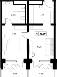 1-комн., 37.32 м², 13/16 этаж, ЖК «Гостиничный комплекс Белые ночи»