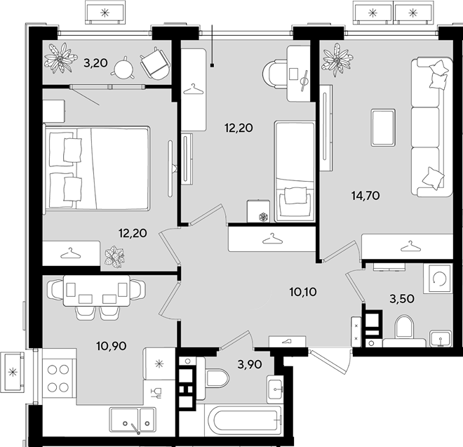 Продается 3-комн. квартира, 67.5 м²