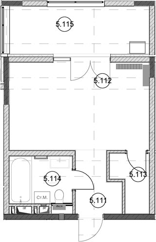 Студия, 28.6 м², 5/5 этаж, ЖК «Эден Ривьера»