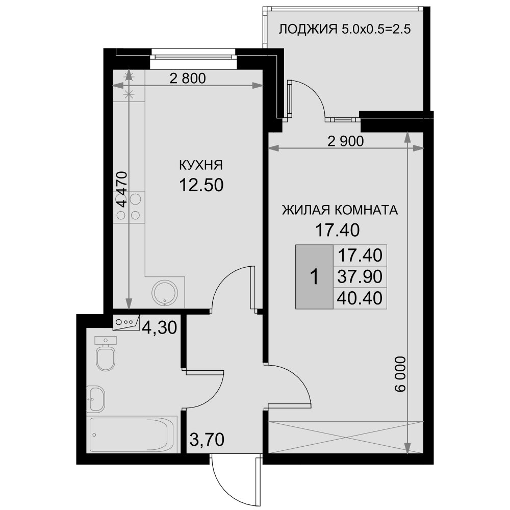Продается 1-комн. квартира, 36.9 м²