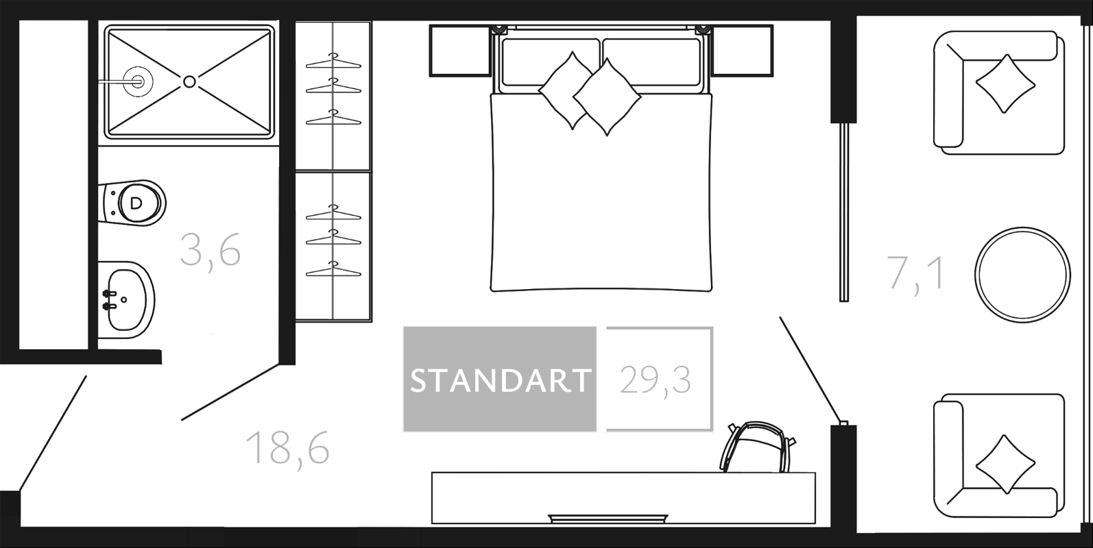 Студия, 22.2 м², 3/4 этаж, ЖК «Палаццо Де Агой»