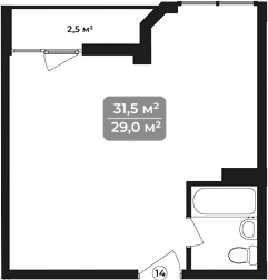 Объект, 31.5 м², 11/11 этаж, ЖК «Море»