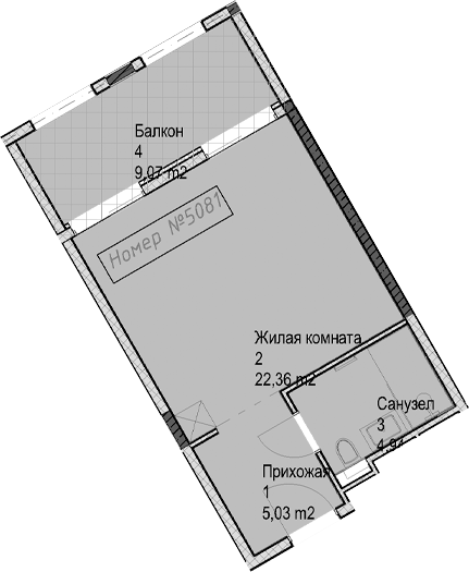 Студия, 32.3 м², 5/6 этаж, ЖК «Гостиничный комплекс Николай 1»