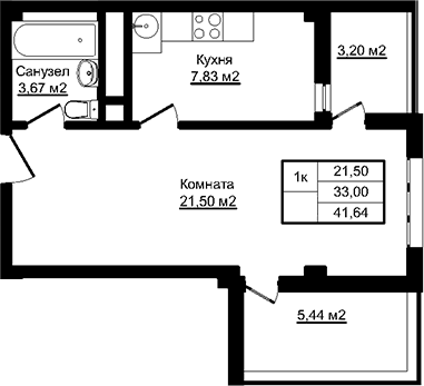 1-комн., 33 м², 2/12 этаж, ЖК «Южный парк. СЗ Корона»