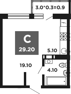 Студия, 28.3 м², 17/18 этаж, ЖК «НЕО-квартал Красная площадь»