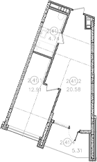 1-комн., 38.23 м², 6/8 этаж, ЖК «Гостиничный комплекс Белые ночи»