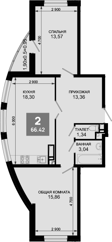 Продается 3-комн. квартира, 65.47 м²