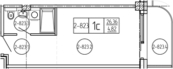 Студия, 26.76 м², 8/9 этаж, ЖК «Лучи»