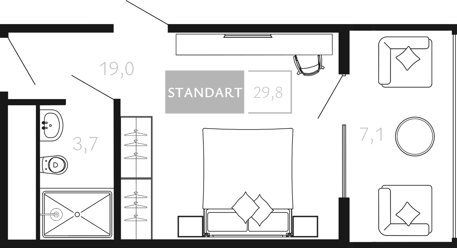 Студия, 22.7 м², 4/4 этаж, ЖК «Палаццо Де Агой»
