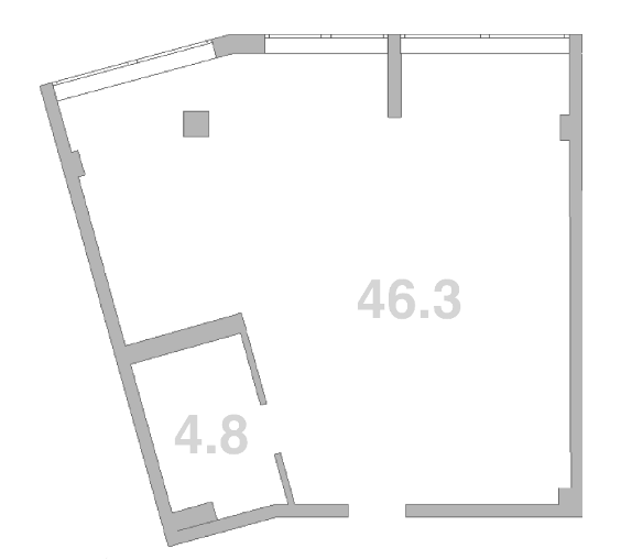 Продается 1-комн. квартира, 43.4 м²