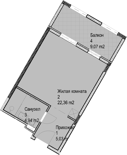 Студия, 32.3 м², 4/6 этаж, ЖК «Гостиничный комплекс Николай 1»