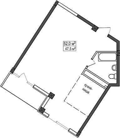 Объект, 47.5 м², 2/10 этаж, ЖК «Мармелад»