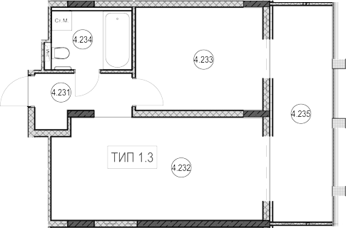 Продается 1-комн. квартира, 40.4 м²