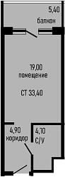 Студия, 28 м², 5/8 этаж, ЖК «Курортный отель Алеан Селект Агой»