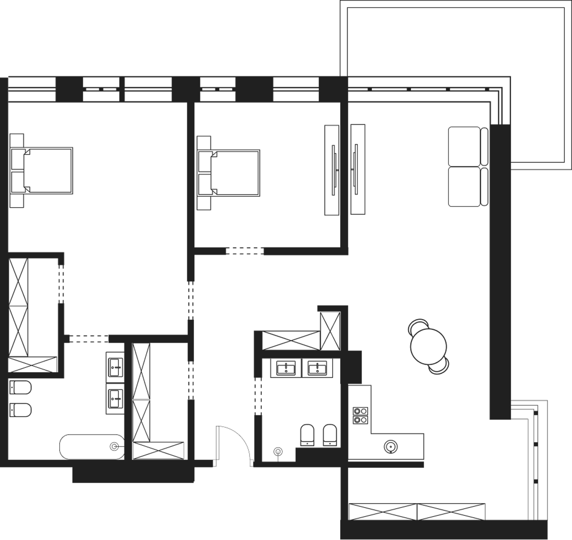 Объект, 121.97 м², 3/4 этаж, ЖК «Резиденция Волна»