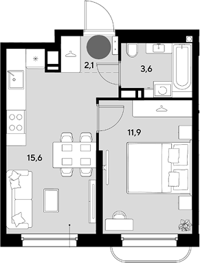 Продается 2-комн. квартира, 33.2 м²