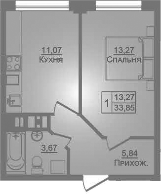 Продается 1-комн. квартира, 33.9 м²