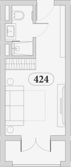 Студия, 25.7 м², 4/5 этаж, ЖК «Эден Ривьера»