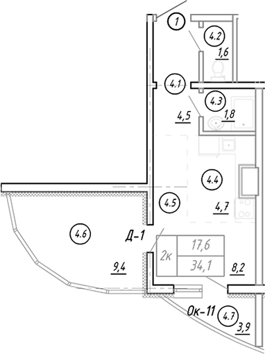 Студия, 20.4 м², 7/17 этаж, ЖК «Резиденция Ясногорская»