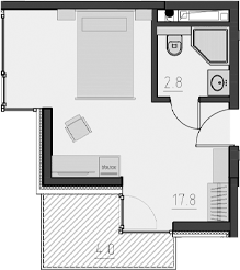 Продается 1-комн. квартира, 20.6 м²