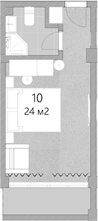 Студия, 24 м², 3/3 этаж, ЖК «Грейс Лазурь»
