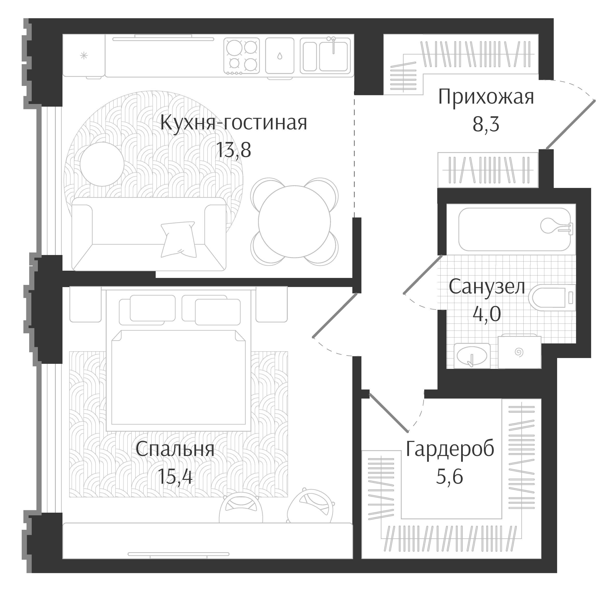 1-комн. Брют Резиденс
