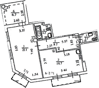 Продается 1-комн. квартира, 59.4 м²