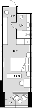 Студия, 25.87 м², 8/8 этаж, ЖК «Гостиничный комплекс Белые ночи»