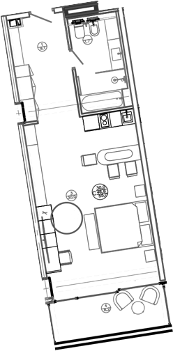 Студия, 46.8 м², 2/8 этаж, ЖК «Mandarin Garden Hotel»