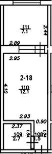 Студия, 16.3 м², 2/4 этаж, ЖК «The Manor»