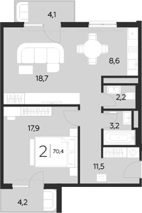 2-комн. LeePrime Residences Polyana Sochi