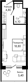 Студия, 27.7 м², 7/8 этаж, ЖК «Курортный отель Алеан Селект Агой»