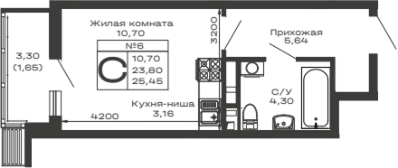 Продается 1-комн. квартира, 23.8 м²