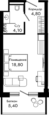 Студия, 27.7 м², 6/8 этаж, ЖК «Курортный отель Алеан Селект Агой»
