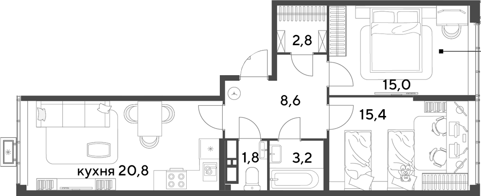 Продается 3-комн. квартира, 67.6 м²