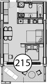 Студия, 54.7 м², 5/9 этаж, ЖК «Гостиничный комплекс Поляна Пик»
