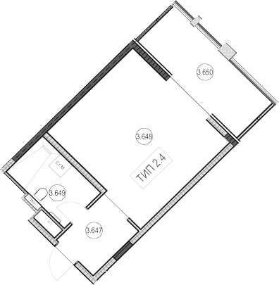 Студия, 41.3 м², 6/9 этаж, ЖК «ГК Сан Гарден Хотел&СПА»