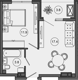Продается 2-комн. квартира, 33.1 м²