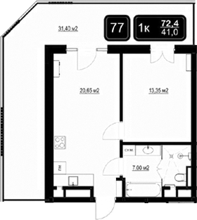 Продается 2-комн. квартира, 41 м²