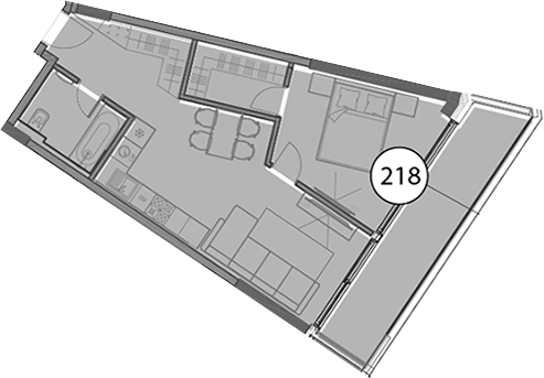 Объект, 57.7 м², 2/11 этаж, ЖК «Гостиничный комплекс Поляна Пик»