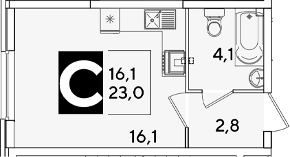 Продается 1-комн. квартира, 23 м²