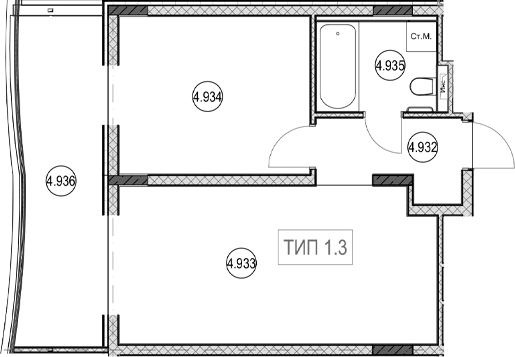 2-комн., 40.3 м², 9/9 этаж, ЖК «ГК Сан Гарден Хотел&СПА»