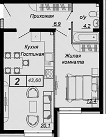 1-комн. Чайные Холмы