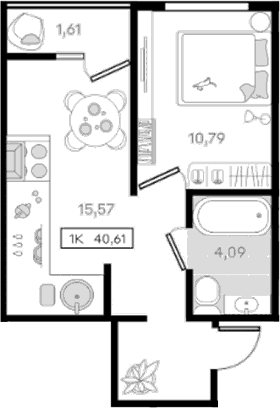 Продается 1-комн. квартира, 39 м²