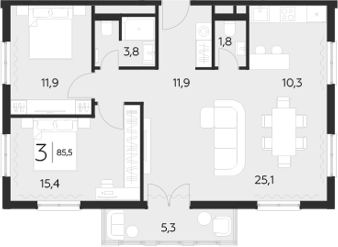 2-комн. LeePrime Residences Polyana Sochi