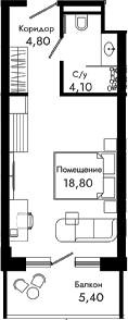 Студия, 27.7 м², 4/8 этаж, ЖК «Курортный отель Алеан Селект Агой»