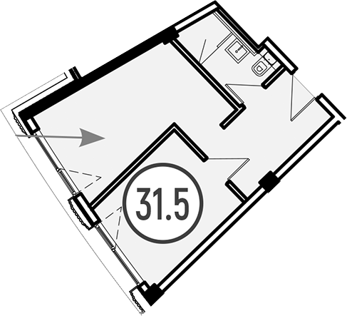 Объект, 31.5 м², 2/4 этаж, ЖК «Гостиничный комплекс GRAND CASCADE»