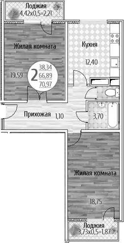 2-комн. Солнечный